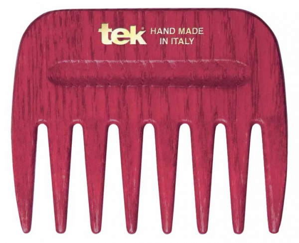 Tek AFRO COMB hřeben s širokými zuby červený