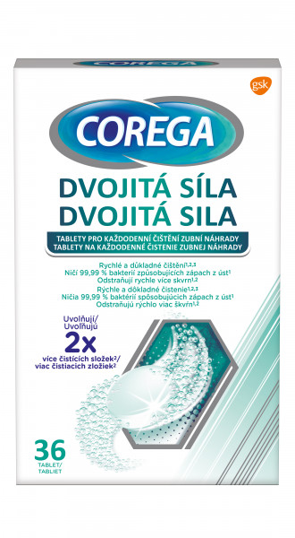 COREGA dvojitá síla - čistící tablety, 36 ks