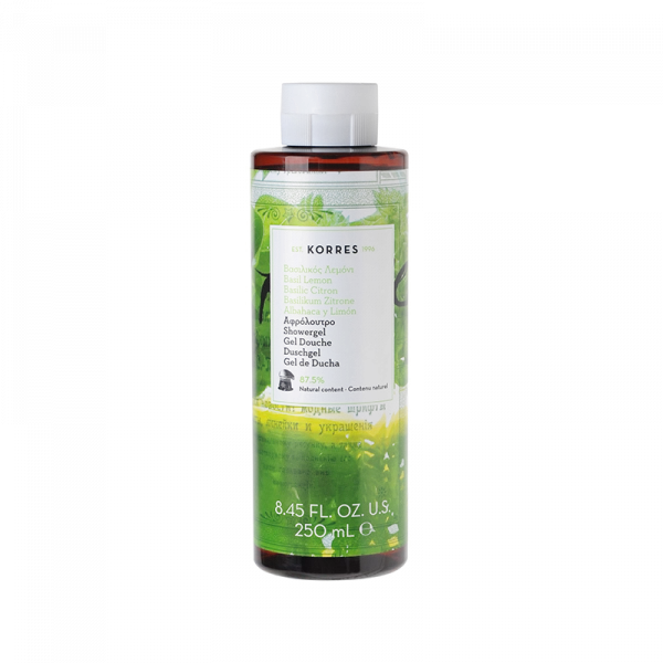 KORRES sprchový gel s bazalkou a citronem, 250 ml