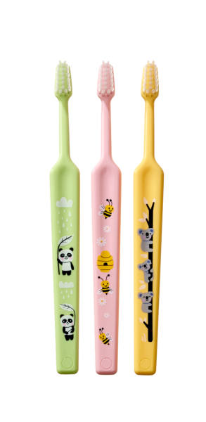 TePe Mini x-soft, zubní kartáčky 0-6 let, 2+1 zdarma
