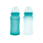 Everyday Baby skleněná láhev s termo senzorem 240 ml, Turquoise