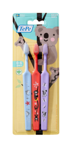 TePe Mini x-soft, zubní kartáčky 0-6 let, 2+1 zdarma