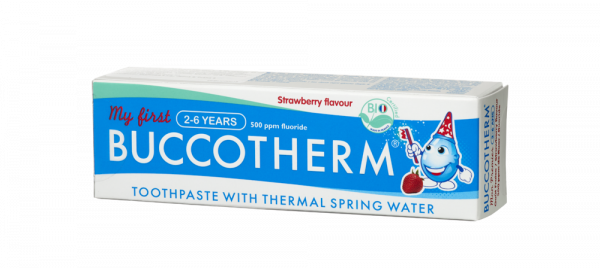Buccotherm BIO gelová zubní pasta pro děti od 2 do 6 let, jahoda, 50 ml