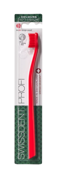 SWISSDENT COLOURS zubní kartáček, Soft-Medium, červený