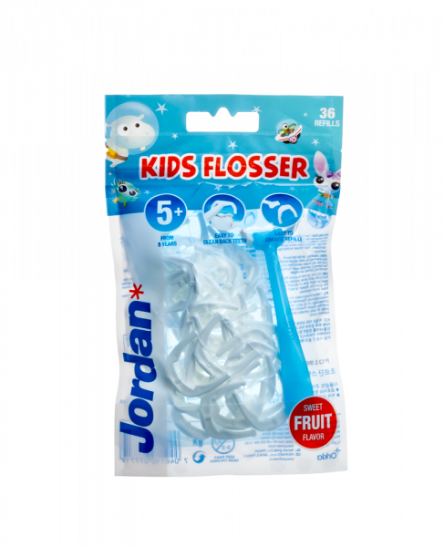 Jordan dětský flosser, luk s nití pro mezizubní čištění, 36 ks