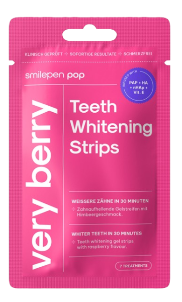 Pop Very Berry Teeth Whitening Strips, bělicí pásky na zuby (7x2 ks)