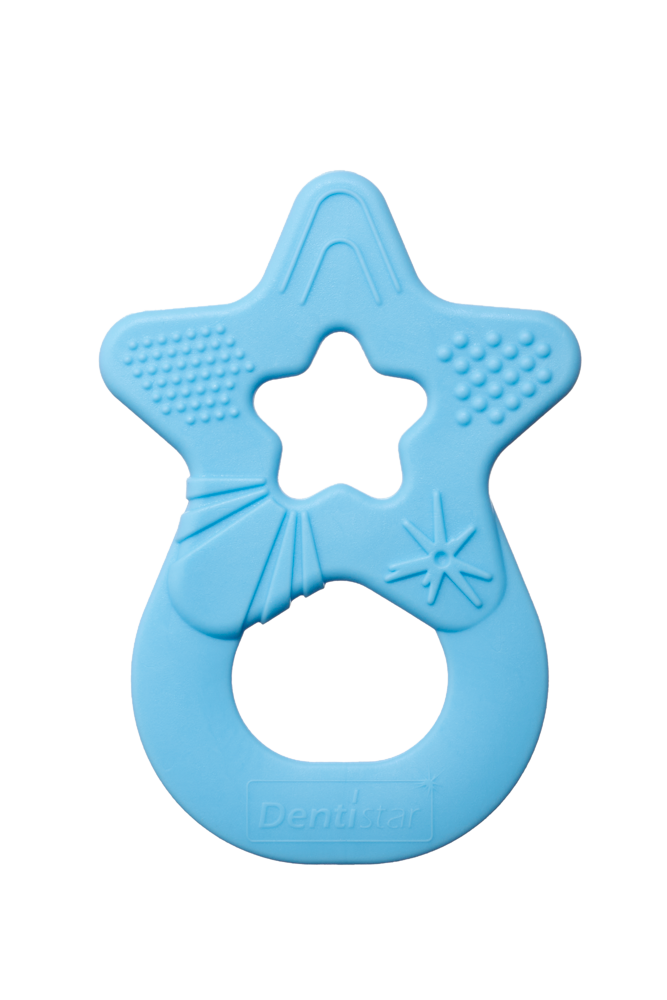 Dentistar Teether "Star", kousátko „Hvězda“ od 3 měsíců, modré