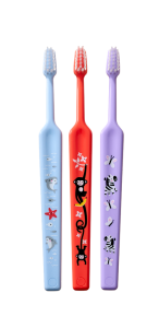 TePe Mini x-soft, zubní kartáčky 0-6 let, 2+1 zdarma