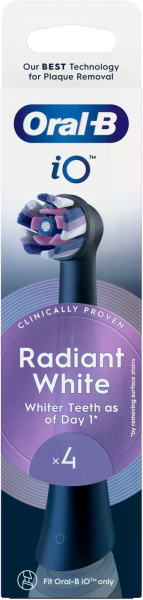 Oral-B iO Radiant White Black náhradní hlavice, 4 ks