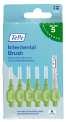 TePe Original mezizubní kartáčky z bioplastu 0,8 mm, zelené, 6 ks, krabička