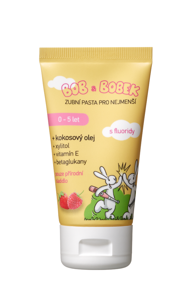 Bob a Bobek dětská zubní pasta s příchutí malin a jahod (0-5 let), 50 ml