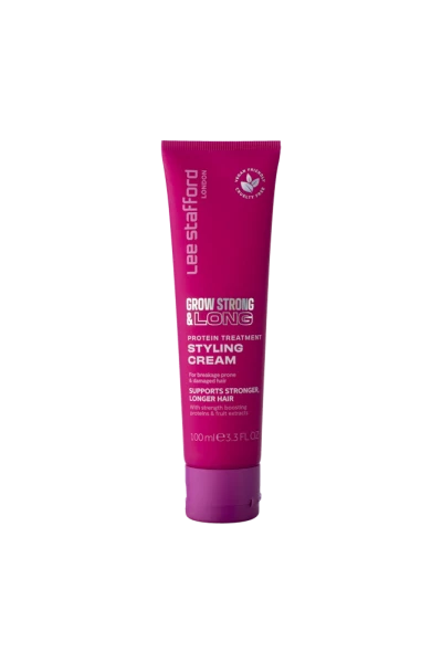 Lee Stafford Grow Strong & Long Protein Treatment Styling Cream, Stylingový krém podporující růst vlasů, 100 ml