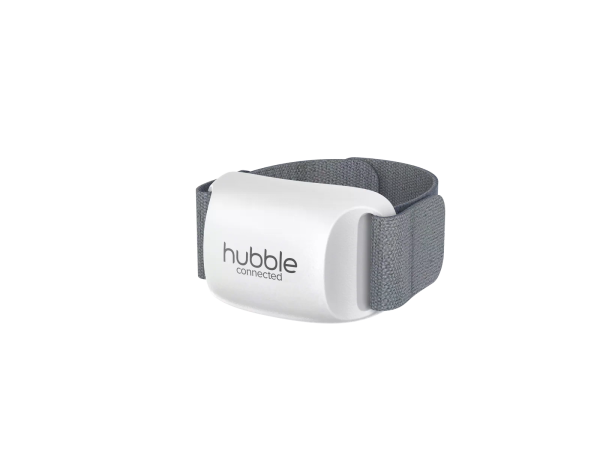 Hubble Guardian+ chytrý nositelný monitor spánku a pohody dítěte se základnou, nočním světlem a audio monitorem