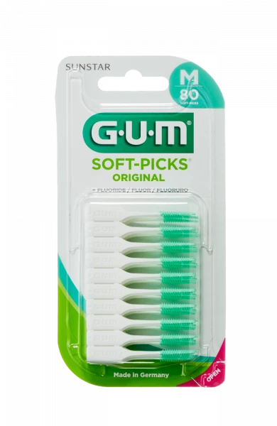 GUM Soft-Picks Regular masážní mezizubní kartáčky s fluoridy, ISO 1, 80 ks