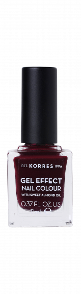 KORRES Gel-Effect Nail Colour - gelový lak na nehty, 57 Burgundy Red, 11 ml