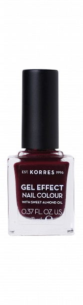 KORRES Gel-Effect Nail Colour - gelový lak na nehty, 57 Burgundy Red, 11 ml
