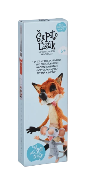 Šupito a Lišák sonický kartáček pro školáky, oranžový Lišák