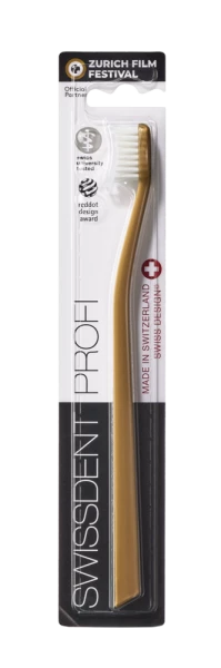 SWISSDENT WHITENING zubní kartáček, soft, zlatý