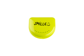 SMILLE mini schránka na nosiče nebo rovnátka žlutozelená