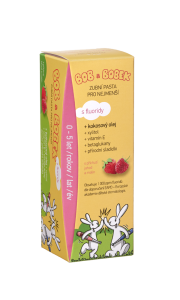 Bob a Bobek dětská zubní pasta s příchutí malin a jahod (0-5 let), 50 ml