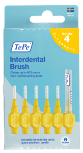 TePe Original mezizubní kartáčky z bioplastu 0,7 mm, žluté, 6 ks, krabička