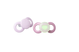 Dentistar Day & Night Soother, denní a noční dudlík, 0-6 měsíců, růžový