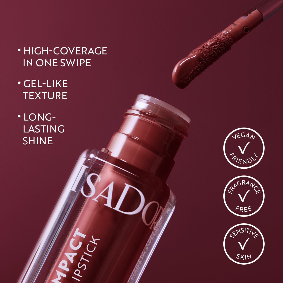ISADORA True Impact Vinyl Liquid Lipstick 18 Brave, tekutá rtěnka s vysokým leskem