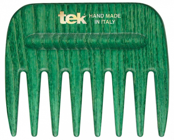 Tek AFRO COMB hřeben s širokými zuby zelený