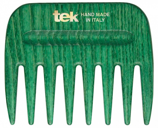 Tek AFRO COMB hřeben s širokými zuby zelený