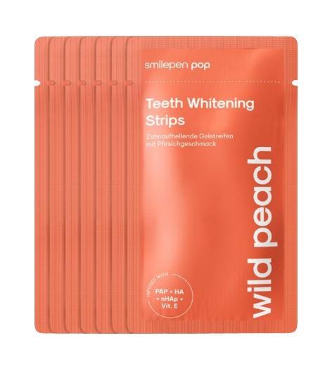 Pop Wild Peach Teeth Whitening Strips, bělicí pásky na zuby (7x2 ks)