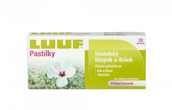 LUUF pastilky, Islandský lišejník a ibišek, 20 pastilek