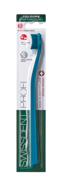 SWISSDENT COLOURS zubní kartáček, Soft-Medium, petrolejová modř