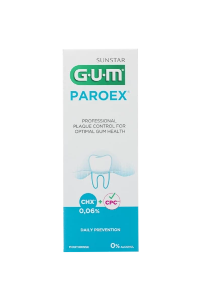 GUM PAROEX ústní voda (výplach, CHX 0,06 % + CPC 0,05 %), 500 ml (poničený obal)