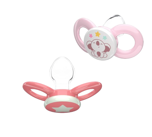 Dentistar ortodontické dudlíky 6-14 měsíců, růžové