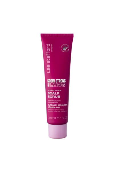 Lee Stafford Grow Strong & Long Stimulating Scalp Scrub, Exfoliační peeling na pokožku hlavy podporujicí růst vlasů, 100 ml