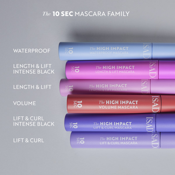 ISADORA The 10 Sec High Impact Lift & Curl Mascara 02 Intense Black,  řasenka pro natočení a oddělení řas