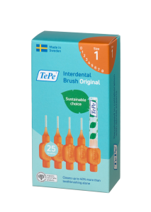 TePe Original mezizubní kartáčky z bioplastu 0,45 mm, oranžové, 25 ks