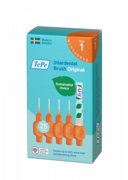TePe Original mezizubní kartáčky z bioplastu 0,45 mm, oranžové, 25 ks