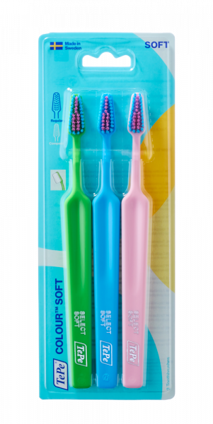 TePe Select Colour soft, sada zubních kartáčků, 2+1 zdarma