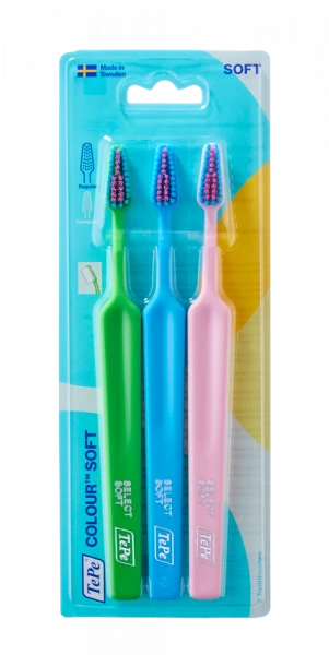TePe Select Colour soft, sada zubních kartáčků, 2+1 zdarma