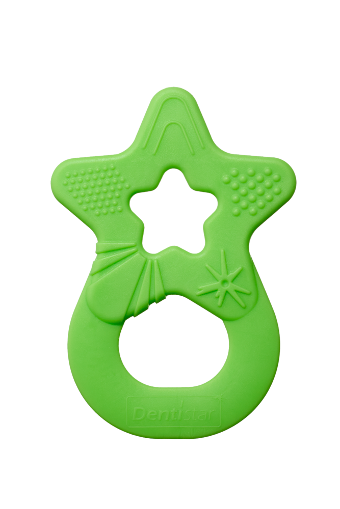 Dentistar Teether "Star", kousátko „Hvězda“ od 3 měsíců, zelené
