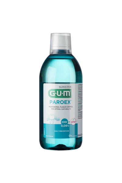 GUM PAROEX ústní voda (výplach, CHX 0,06 % + CPC 0,05 %), 500 ml (poničený obal)