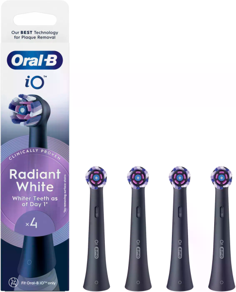 Oral-B iO Radiant White Black náhradní hlavice, 4 ks
