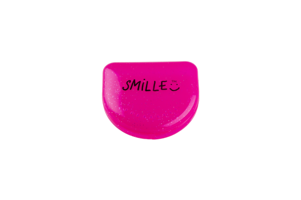 SMILLE mini schránka na nosiče nebo rovnátka růžová s flitry