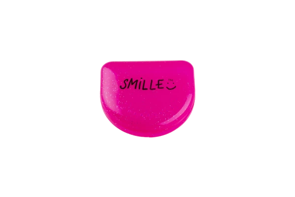 SMILLE mini schránka na nosiče nebo rovnátka růžová s flitry