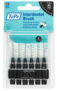 TePe Original mezizubní kartáčky z bioplastu 1,5 mm, černé, 6 ks