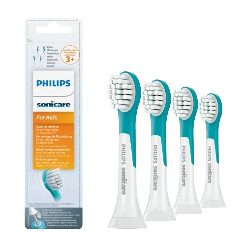 Philips Sonicare for Kids Mini HX6034/33 Kompaktní velikost hlavice sonického kartáčku pro děti od 3 let, 4 ks
