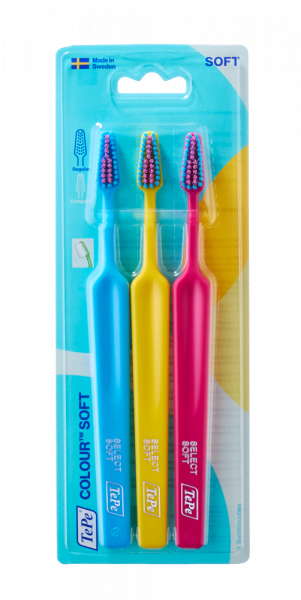 TePe Select Colour soft, sada zubních kartáčků, 2+1 zdarma