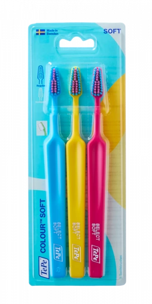 TePe Select Colour soft, sada zubních kartáčků, 2+1 zdarma