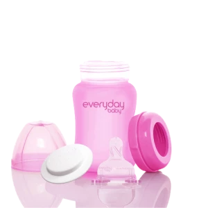 Everyday Baby skleněná láhev s termo senzorem 150 ml, Pink